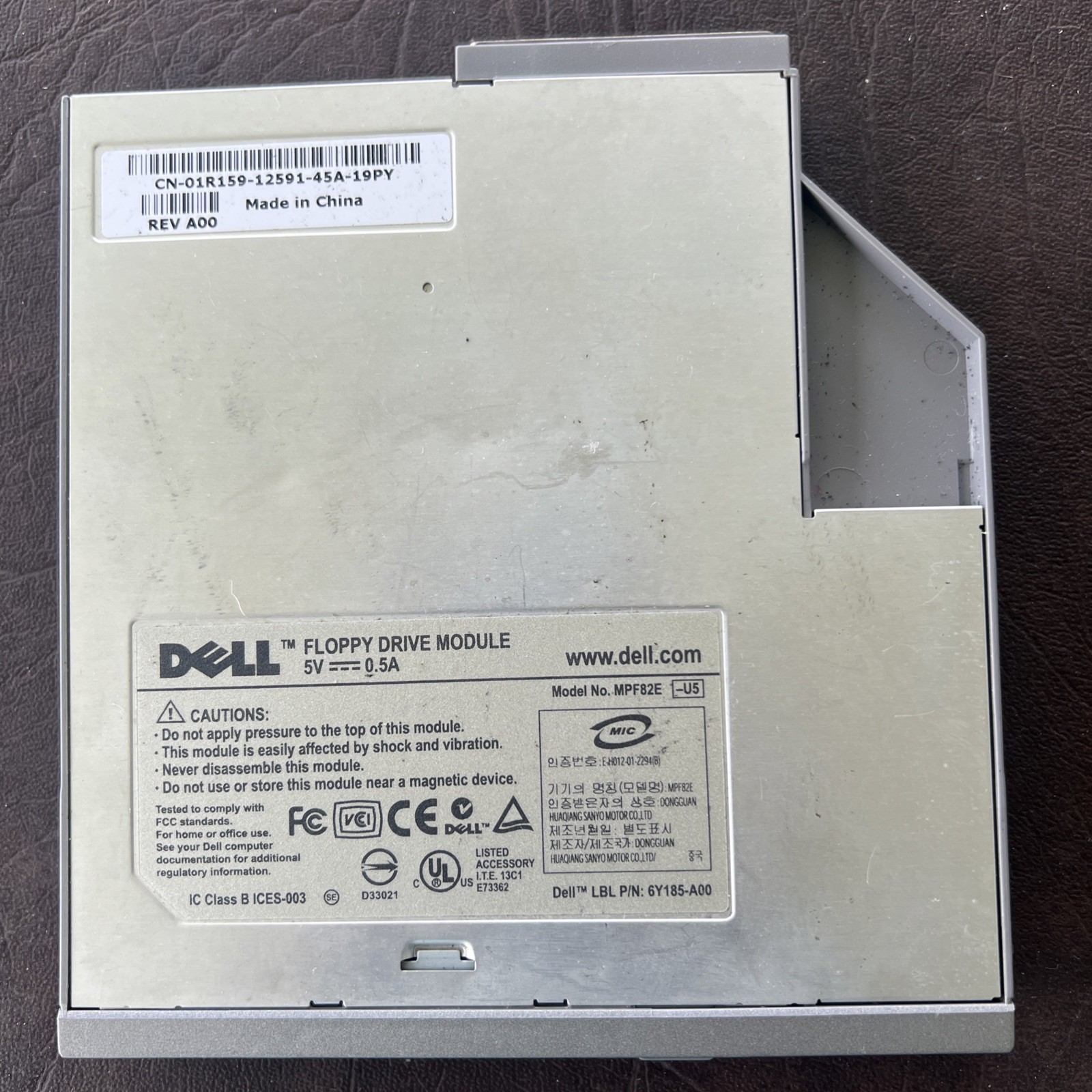 DELL 3.5in Floppy Drive Module MPF82E tested working 6y185-a00
