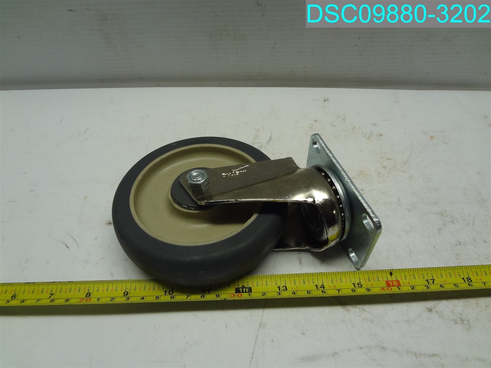 Albion Gray Swivel Caster 6-1/2" L X 5" D X 1-1/8" W PLATE 2-3/8" W X 3-5/8" L