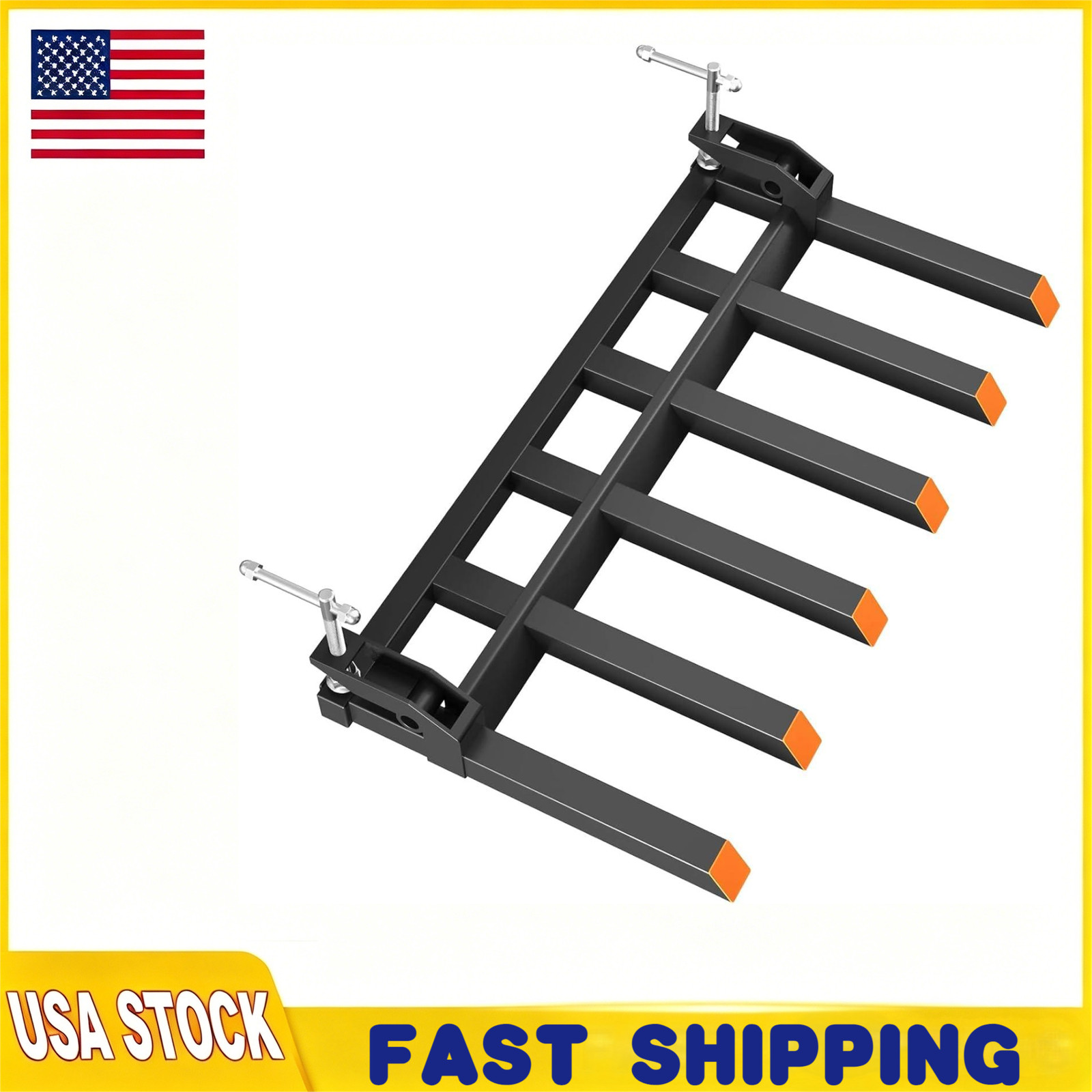 Clamp On Debris Forks for 60 Inch Buckets, 4000 Lbs Pallet Forks for Loader