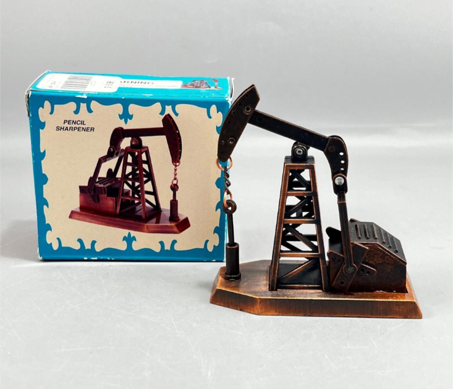 Oil Drill Pump Replica Die Cast Metal Pencil Sharpener