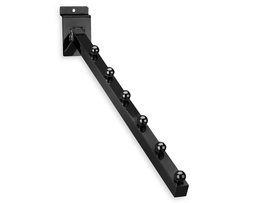 Uline Six Ball Waterfall for Slatwall 16" Black 12 Pack 35 Lb Capacity