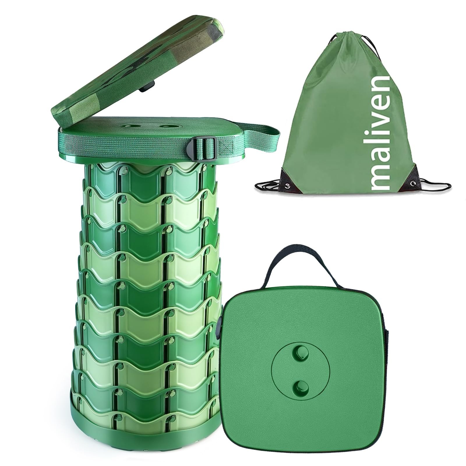 Collapsible Stool Chair with Padded Cushion Seat, Easy Carry Portable Folding...