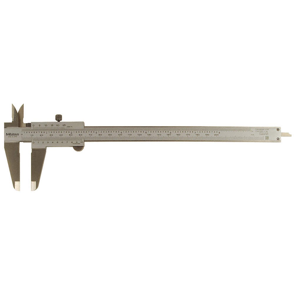 MITUTOYO 530-118 Vernier Caliper,Lock Screw,0-8 In 4CGN7