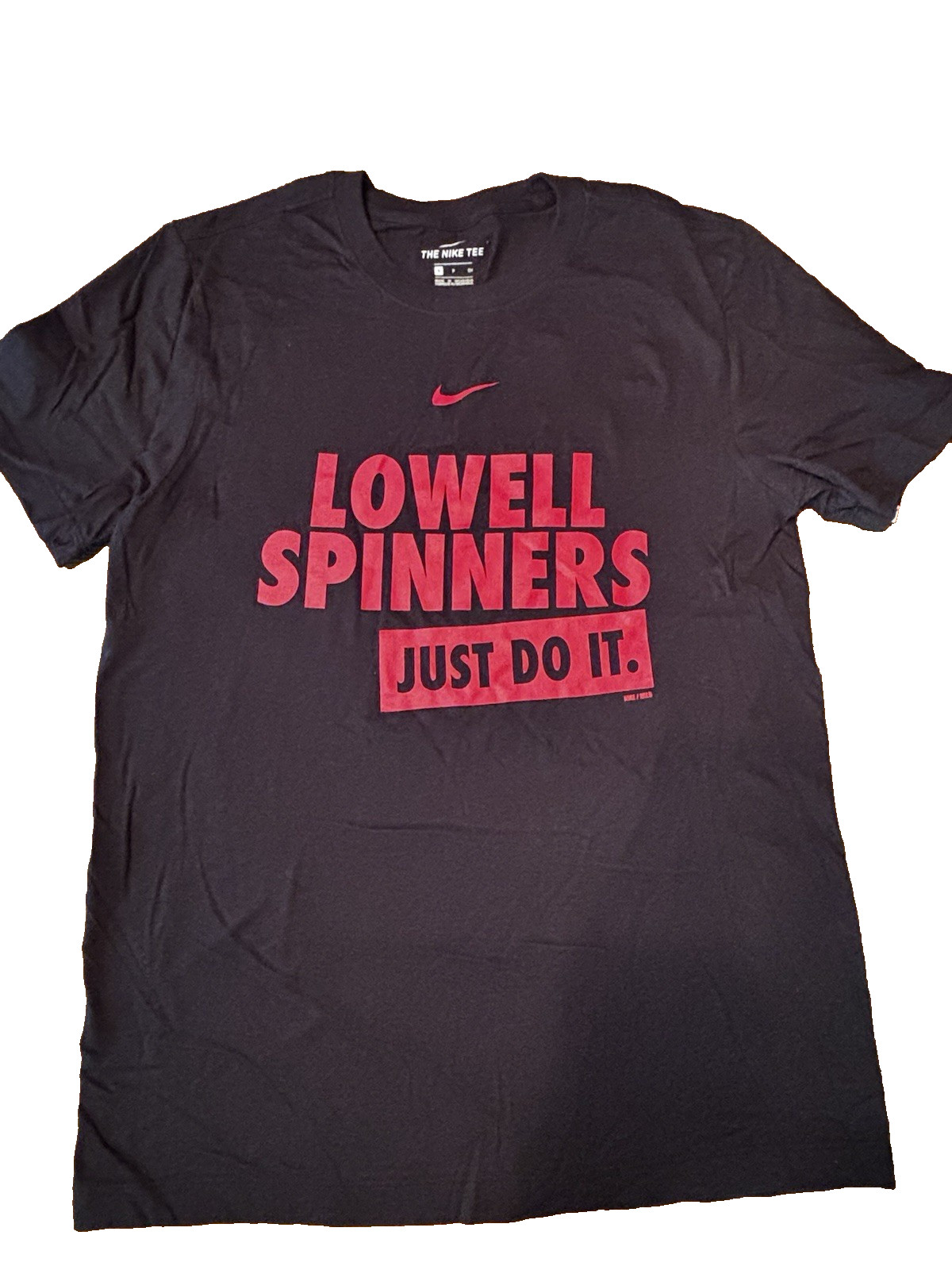 Lowell Spinners Nike "Just Do It" Black t-shirt medium (024)