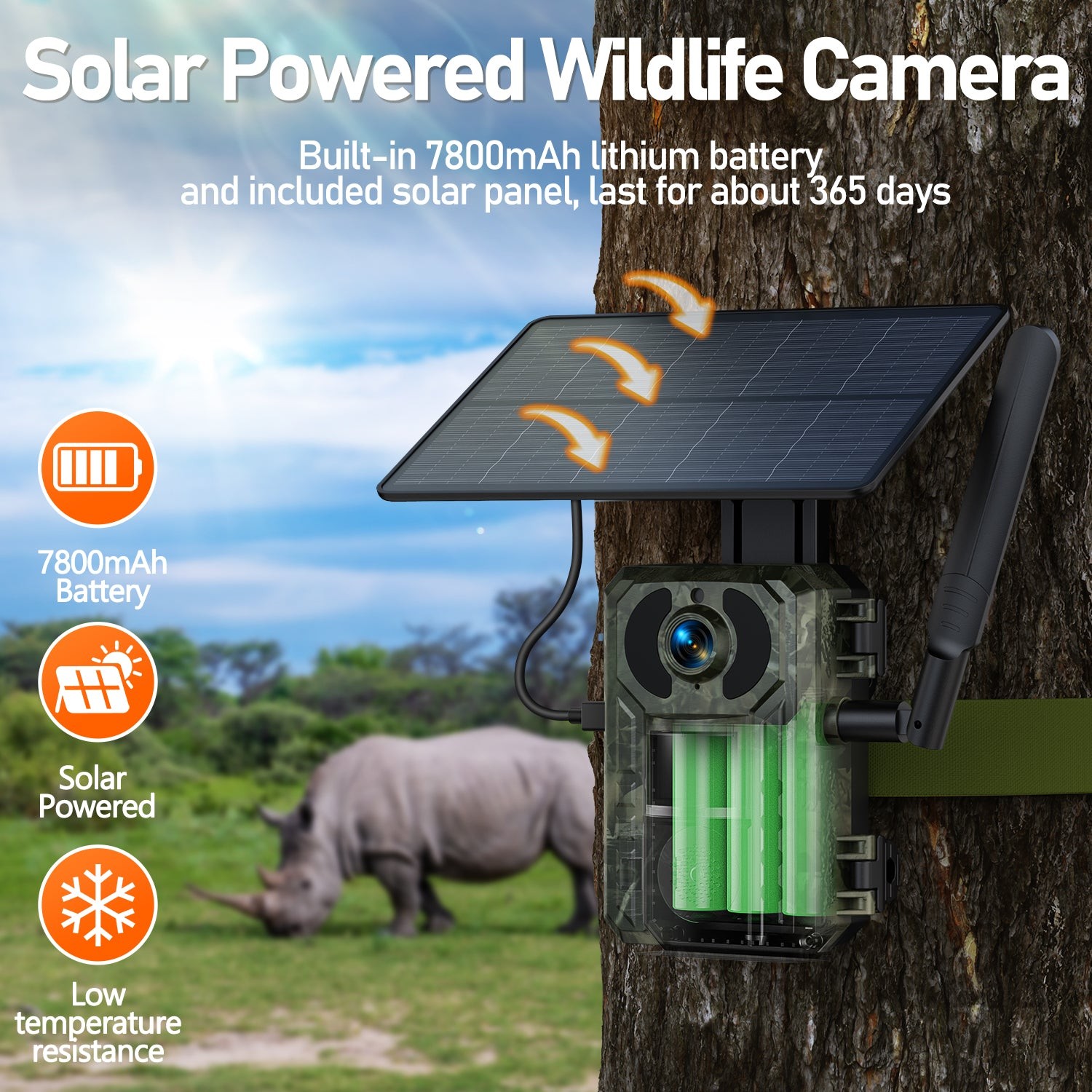 2Pack Solar Cellular Trail Camera with 2.5K Live Streaming 4G LTE Game Cam SIM