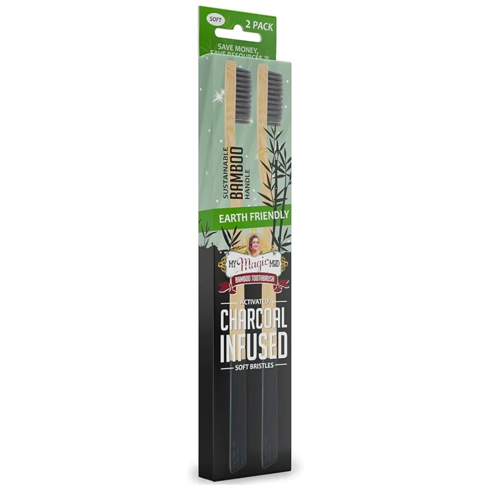 12 Sets of My Magic Mud Toothbrush Charcoal Infused Bamboo Handles