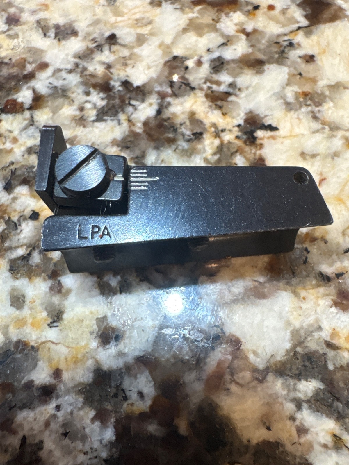 LPA Solid Steel Rear Sight,Fully Adjustable Up + Down W/Serations For Rifle