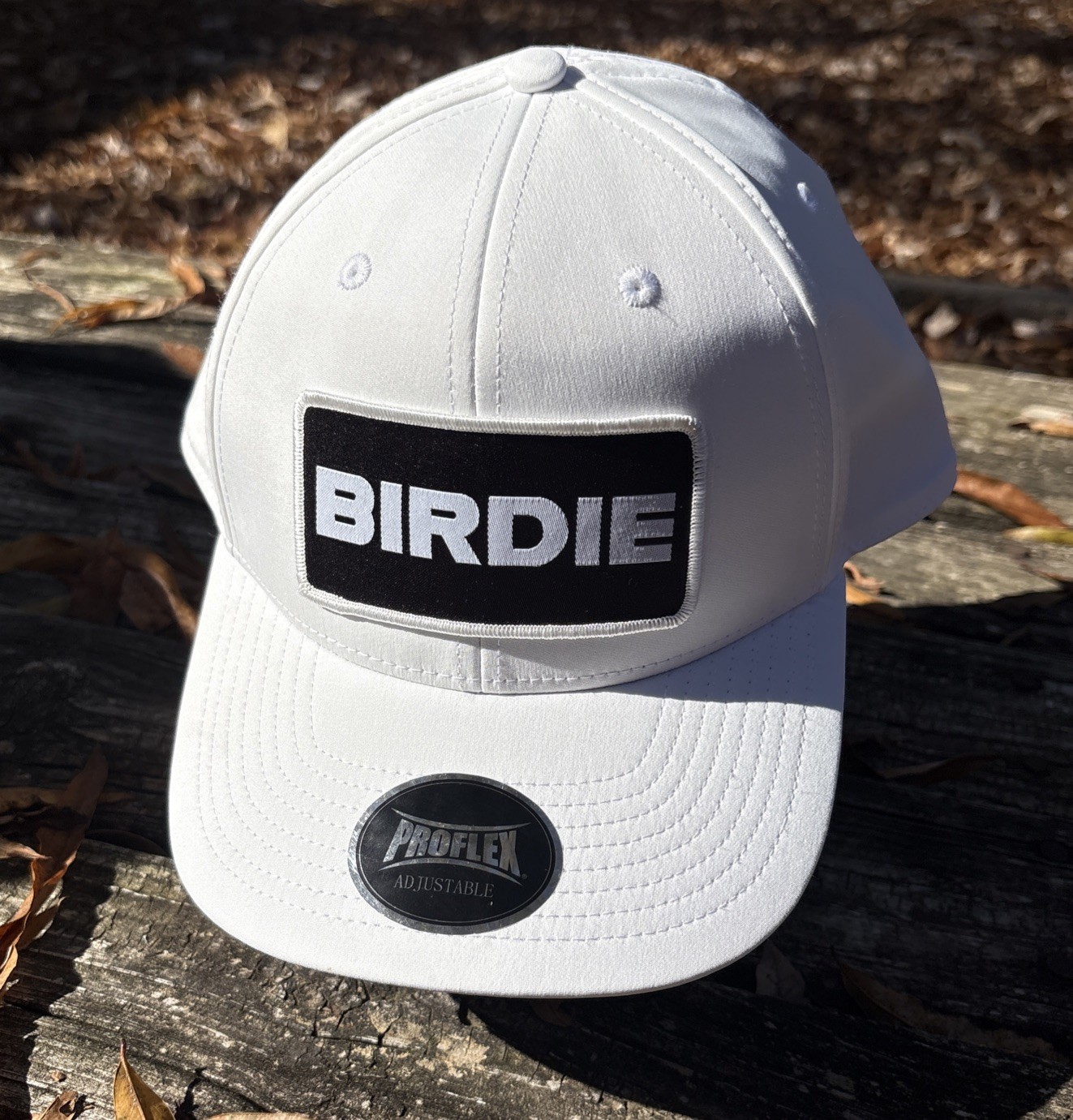 BIRDIE White Outdoor Cap Proflex Adjustable SnapBack Golf Hat One Size NWT