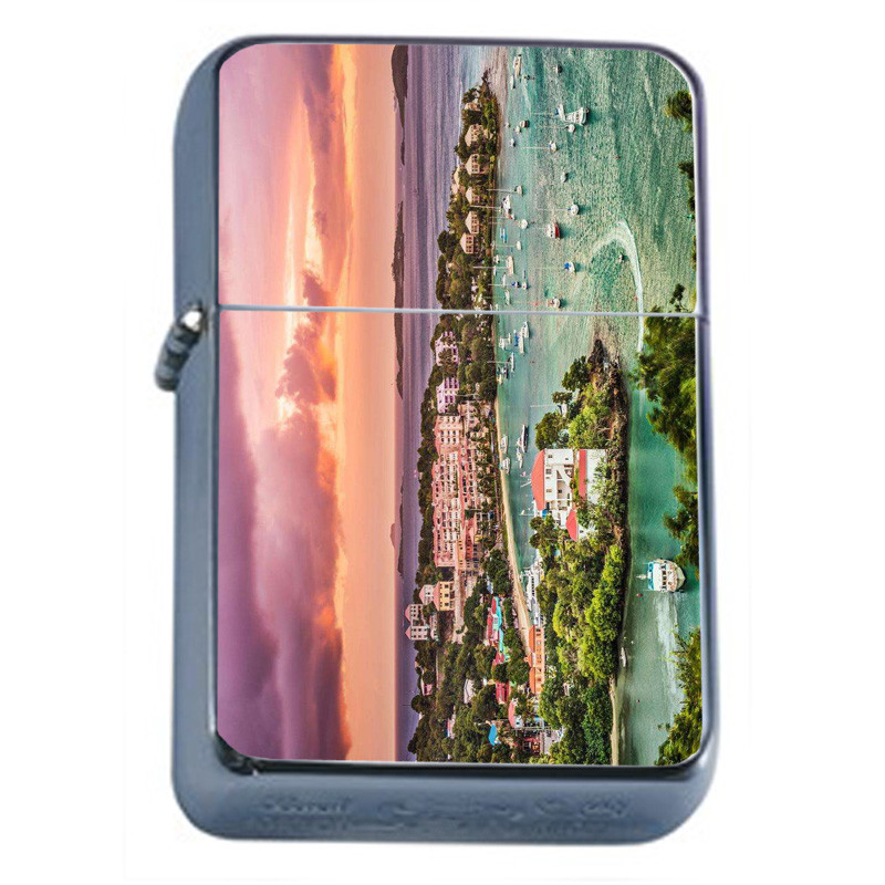 British Virgin Islands D1 Flip Top Oil Lighter Wind Resistant