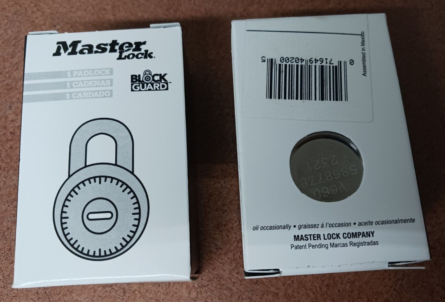 (2) New Master Lock 1525 Locker Padlocks, Combination Dial With V660 Key Option