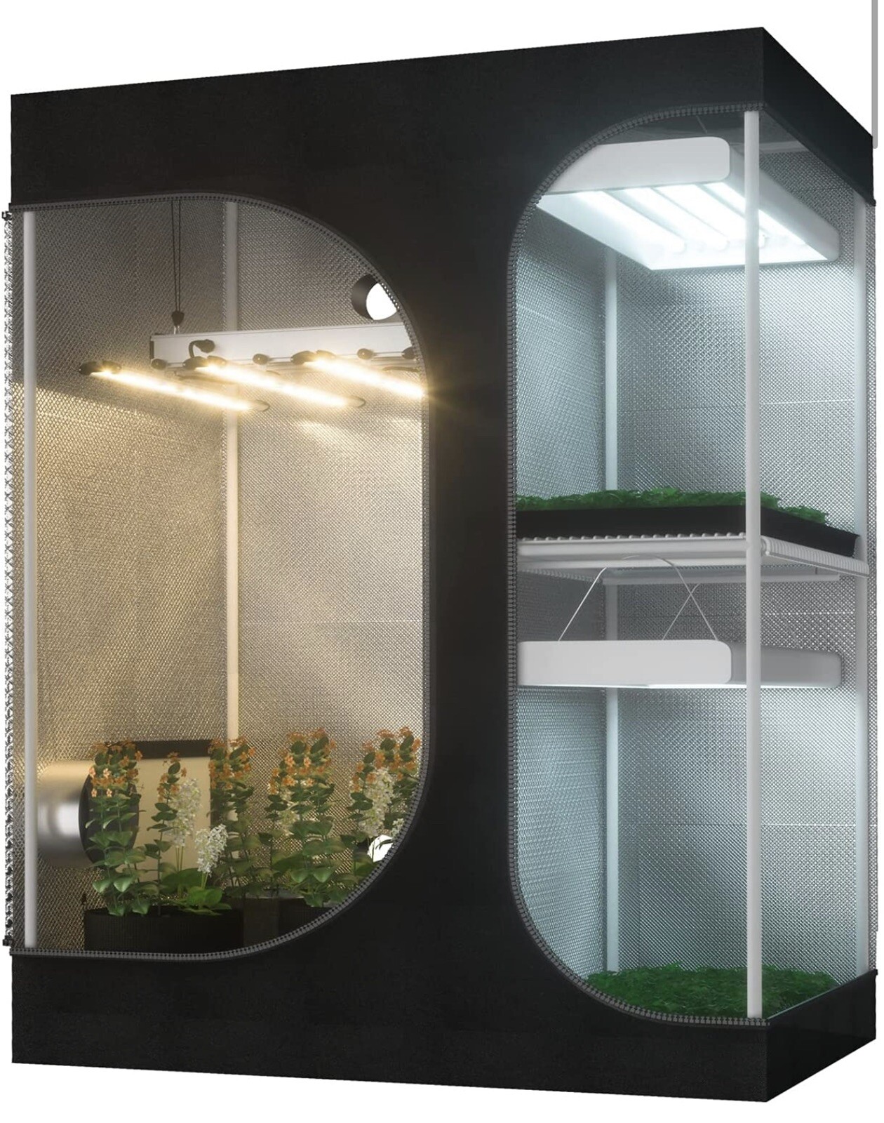 TopoGrow 2-in-1 60"X48"X80" Indoor Grow Tent Reflective Mylar for Plant Growing