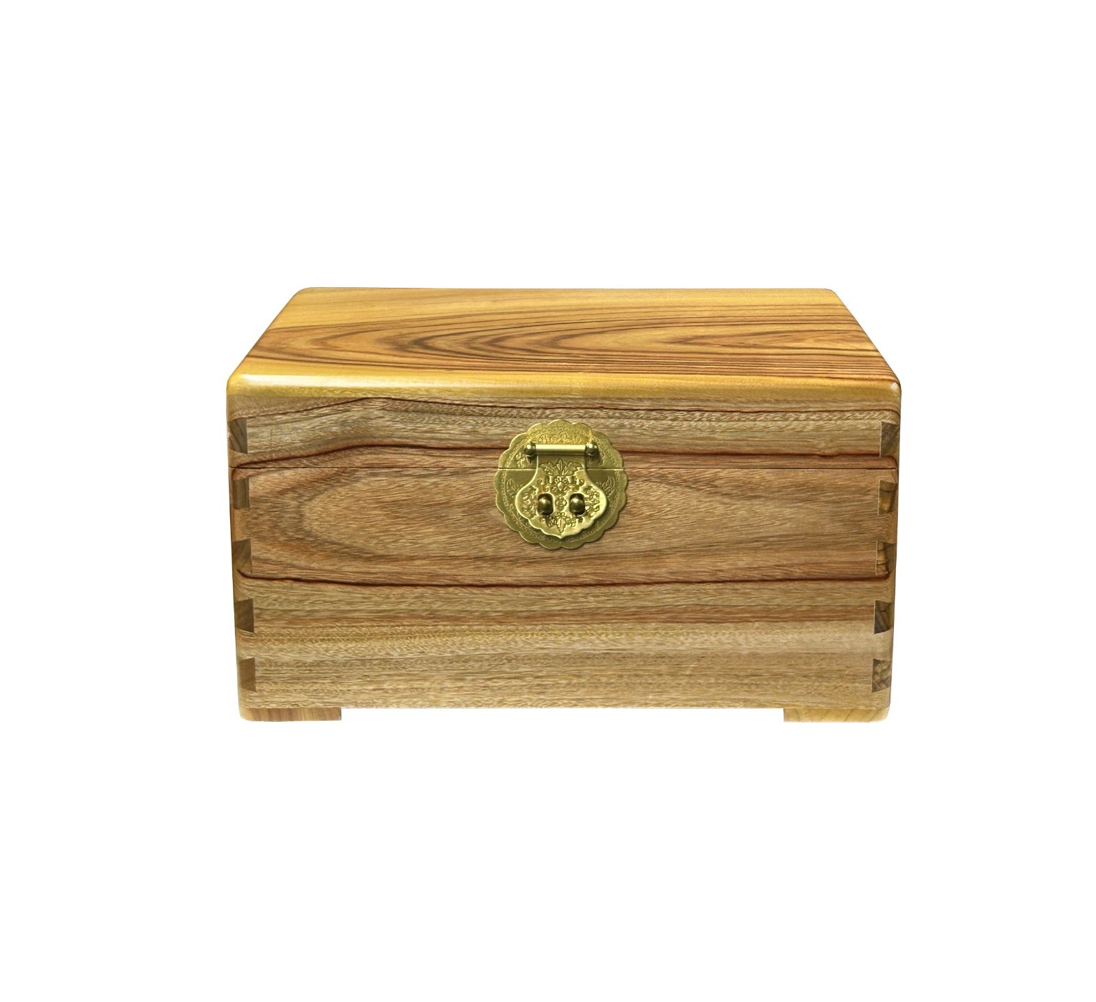 Chinese Light Tan Brown Rectangular Camphor Wood Storage Box Chest GB039