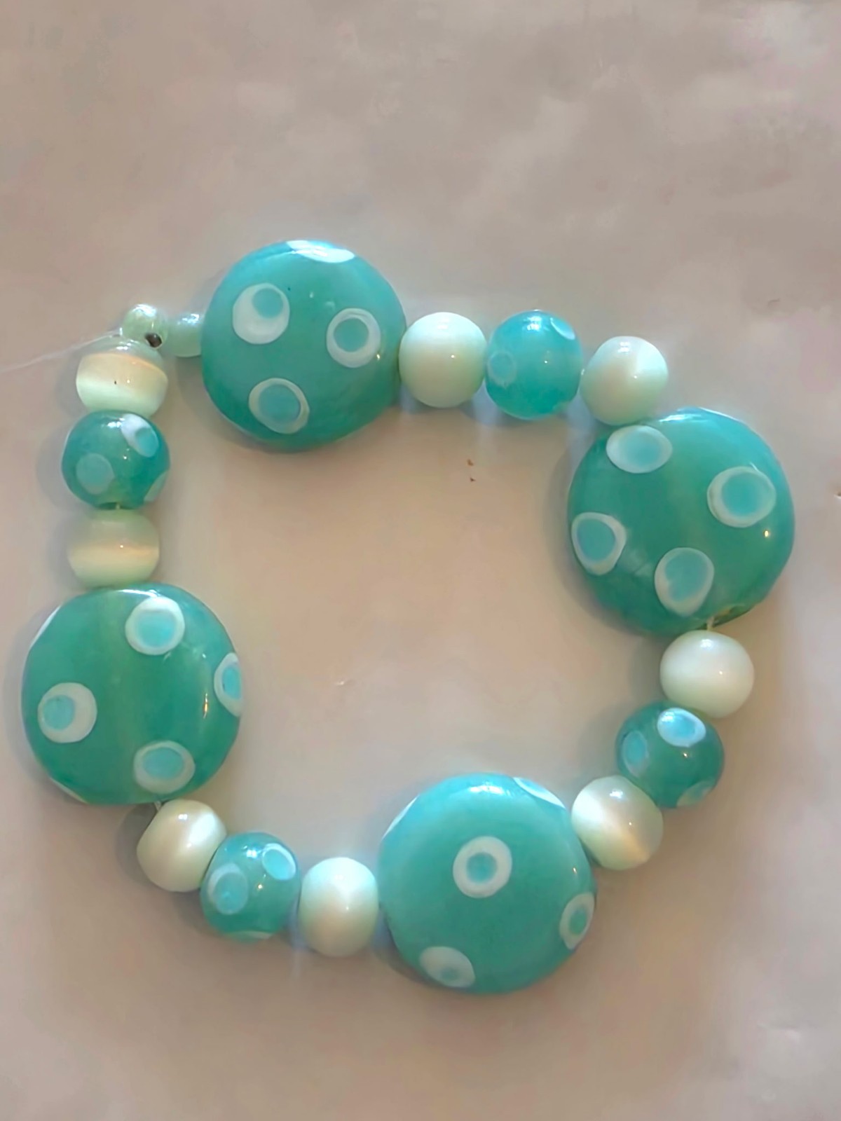 Lampwork Shades Seafoam Green Glass  Beads (E13)