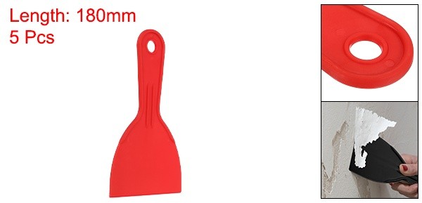 5pcs Putty Knife 4" Width Flexible Plastic Putty Knife Paint Scraper Red