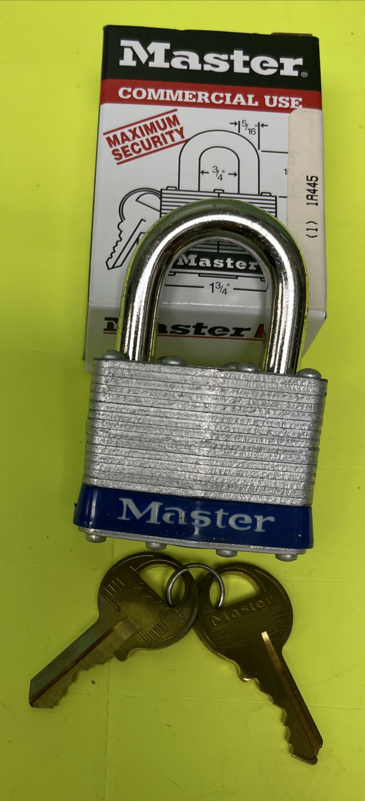 Master Padlock 1A445 -2246,Keyed Alike,W/2 Brass Keys