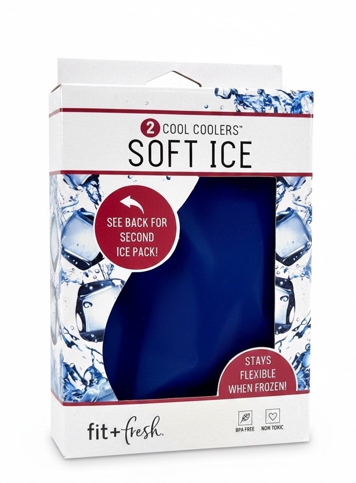 Fit + Fresh Soft Ice Packs Set Of 2 Reusable Cooler Packs Blue NEW
