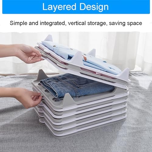 10 PCS T Shirt Organizer for Clothes Storage, Stackable Closet Organizer with