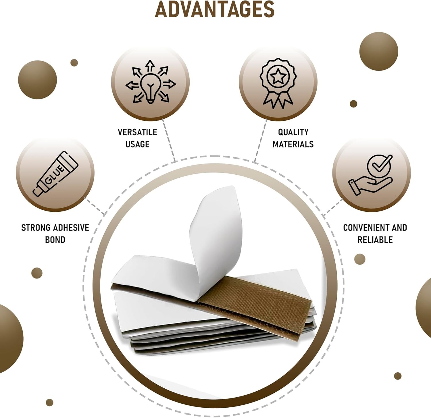 Hook and Loop Strips Adhesive 1 inch Width 4 inch Length 15 Sets