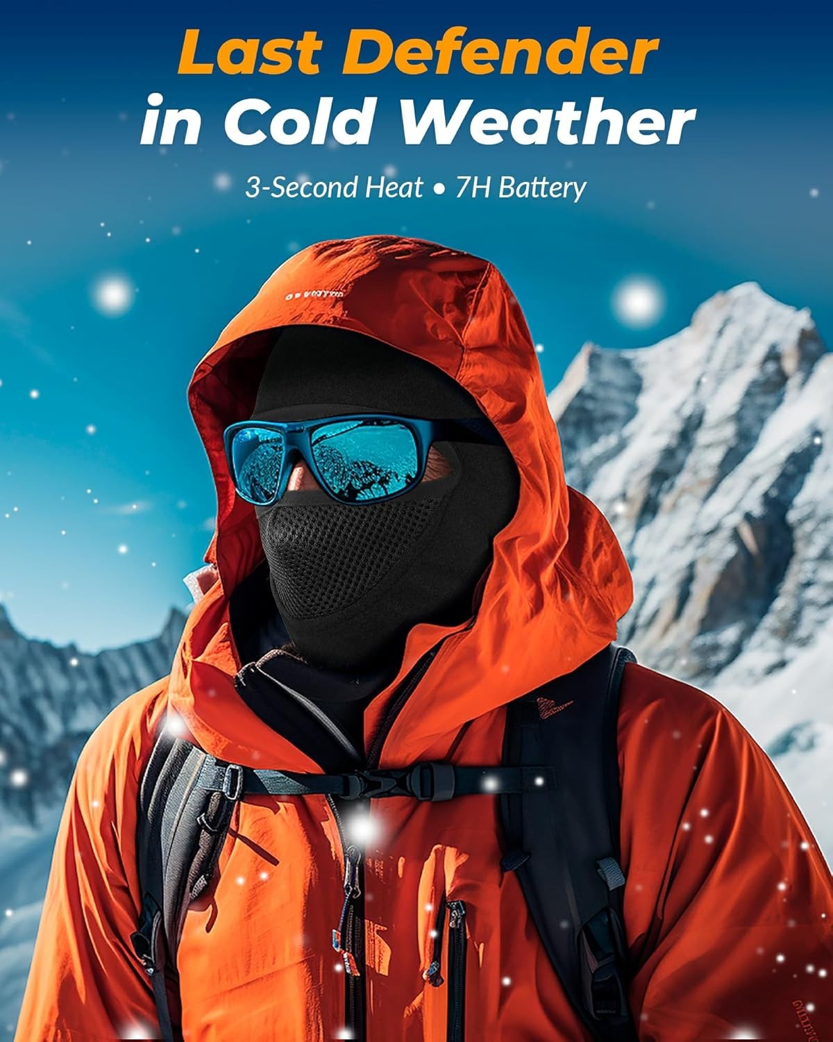 Graphene Heated Balaclava Neck Gaiter