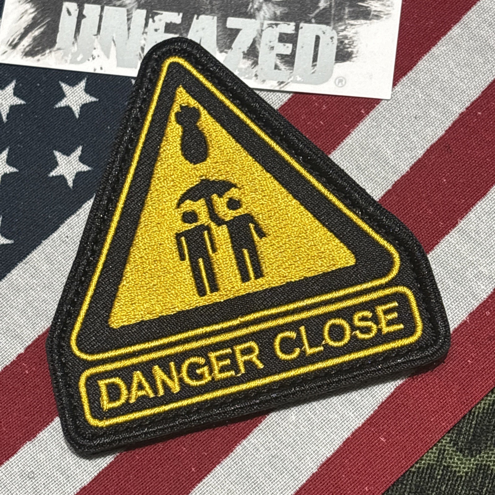 Danger Close Warning Patch Hook & loop High Quality 3x3.5”
