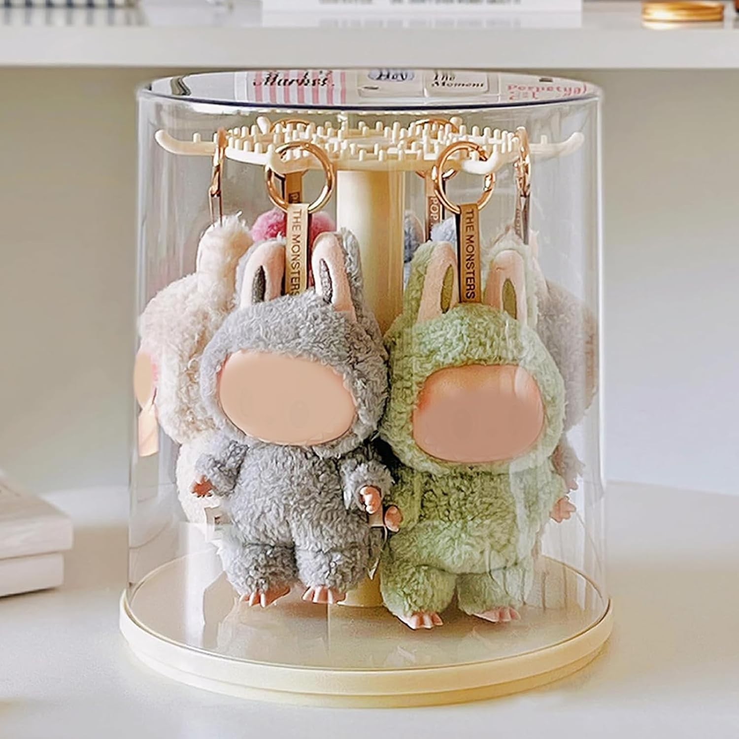 Rotating Display Case 360° Clear Figure Keychain Jewlery Display Case 10" x 9"