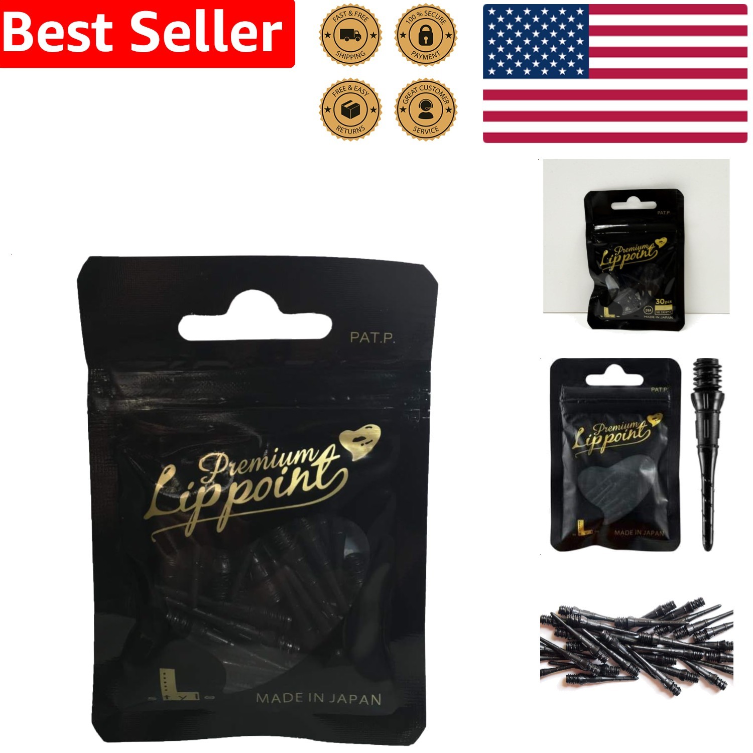 Lippoint Soft Tip Dart Points 2BA Regular Length 30pc  Reliable Japan