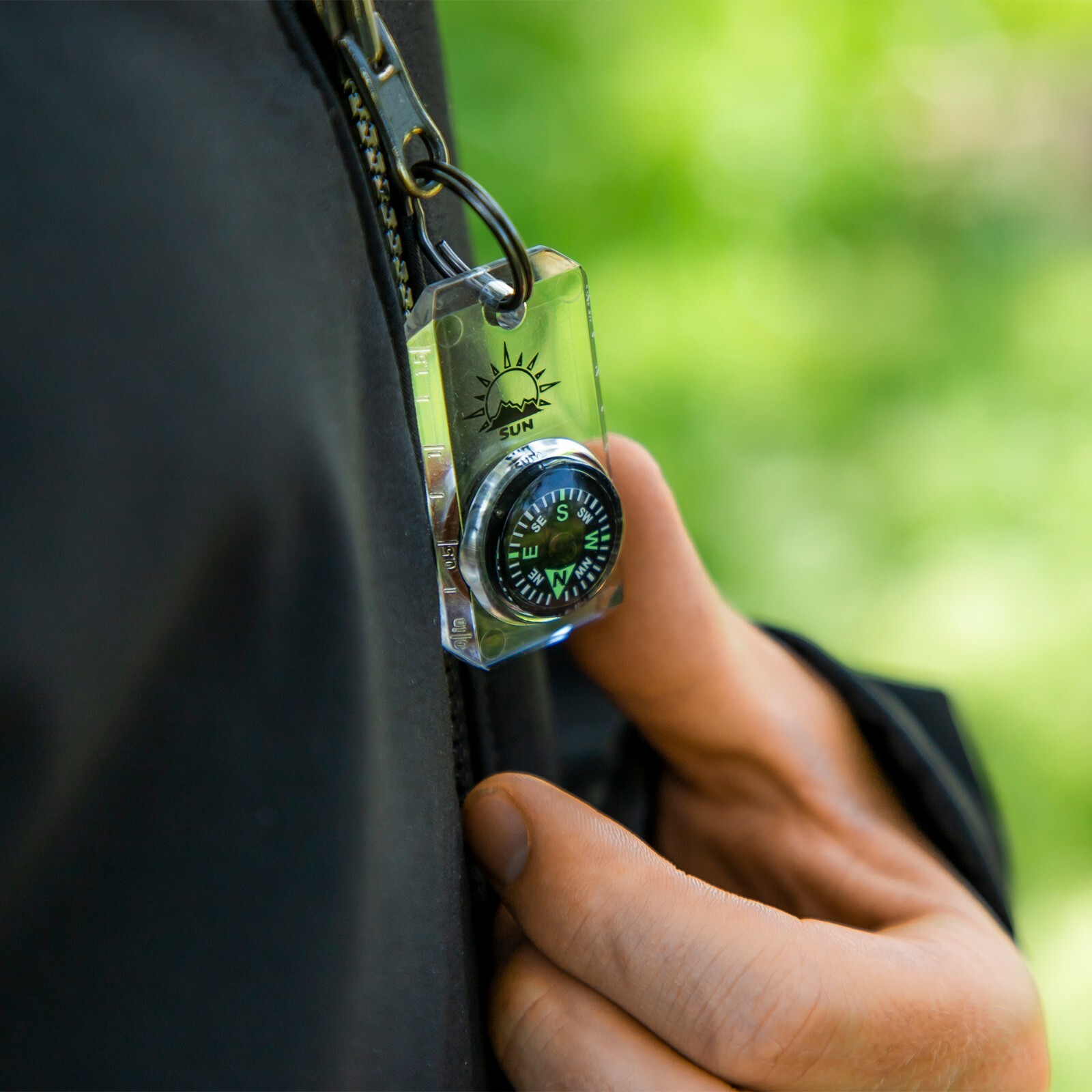 Sun Company MiniComp - Zipperpull Mini Compass with Split Ring