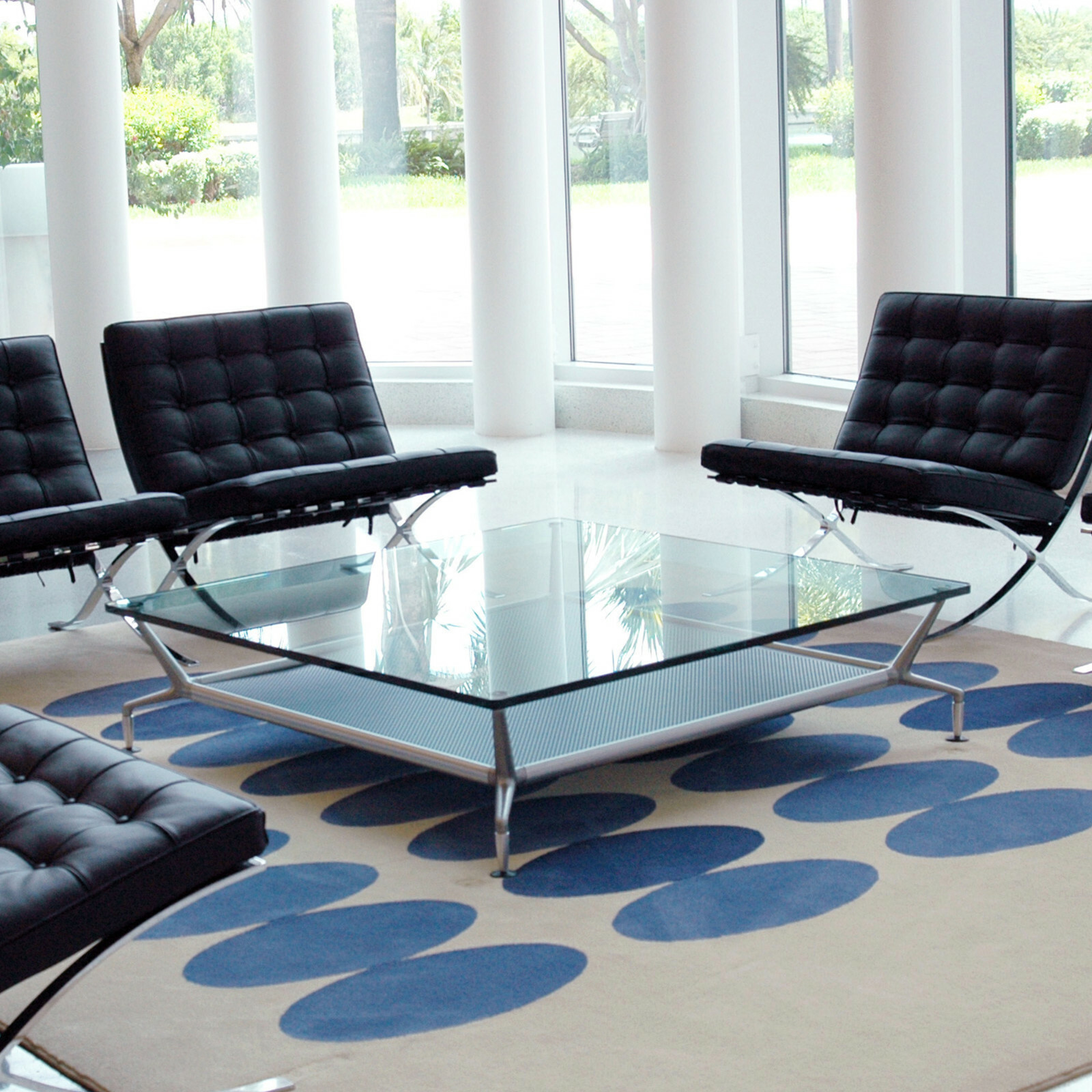 Fab Glass and Mirror Square Clear Glass Table Top with Flat Polish Edge Tempered