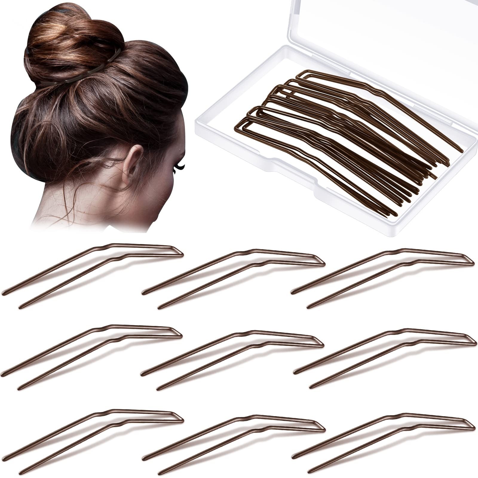 MTLEE 24 Pcs U Shaped Hair Pins, Ballet Bobby Pins U Pin Hair Styling Pins fo...