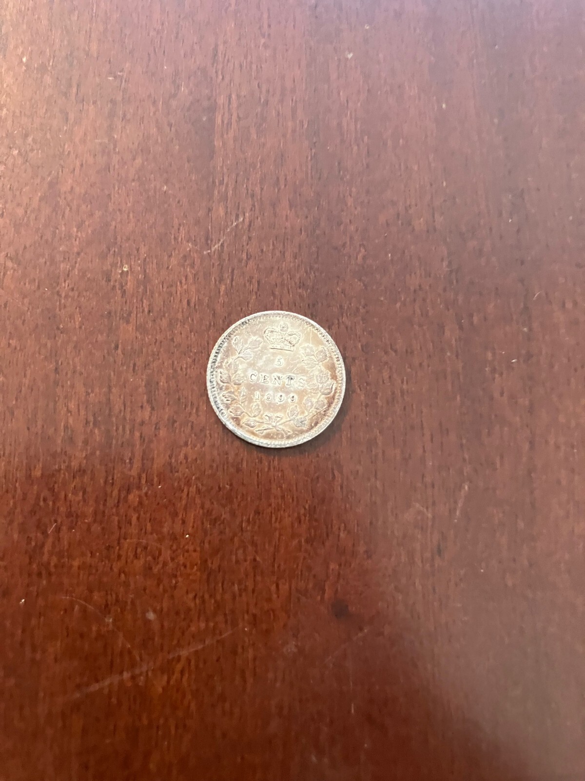 Canada  1899 92.5% Silver 5 Cents Better Grade