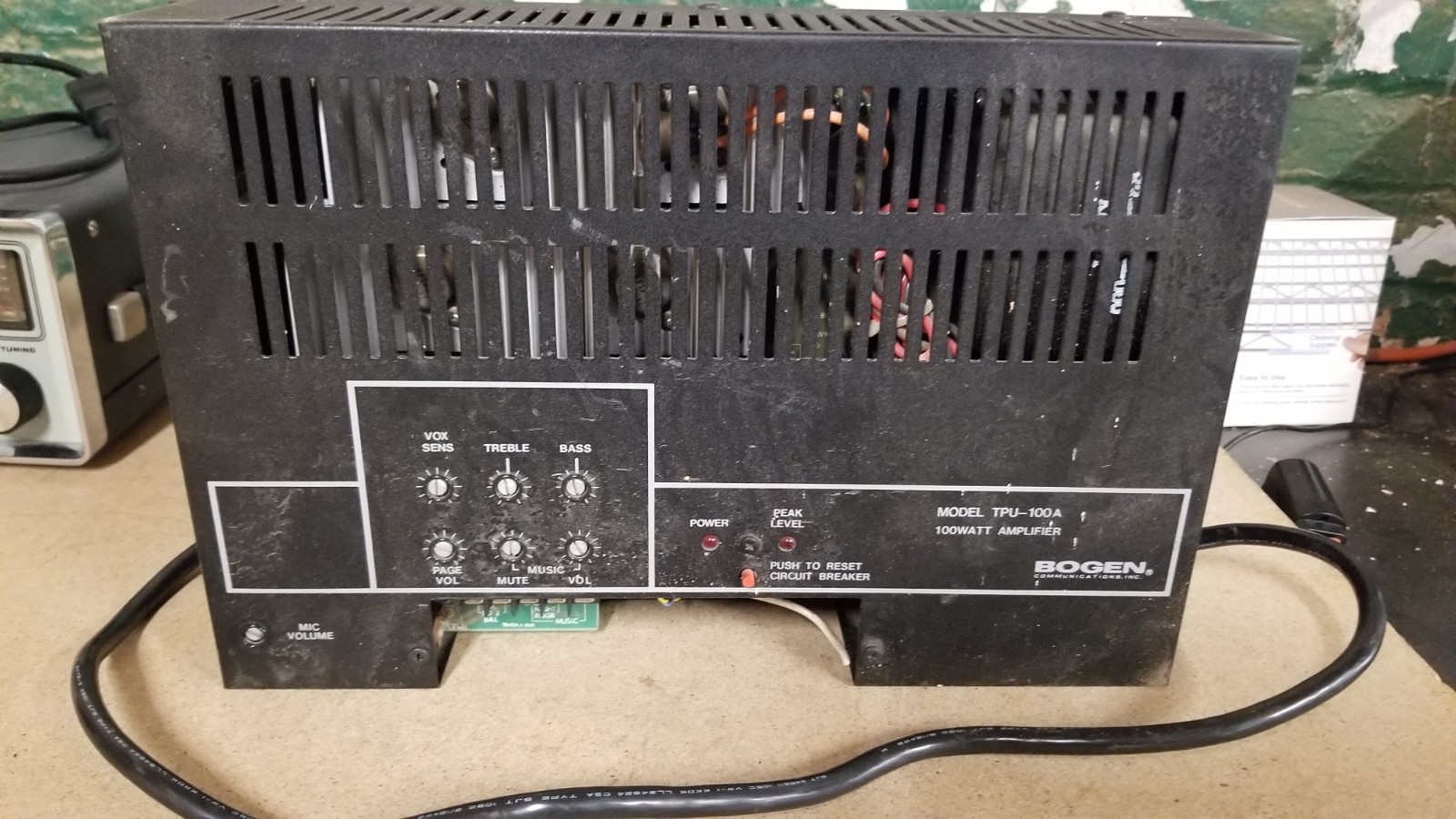 Bogen TPU100A Bogen 100 Watt Telephone Paging Amplifier -Powers On - Untested