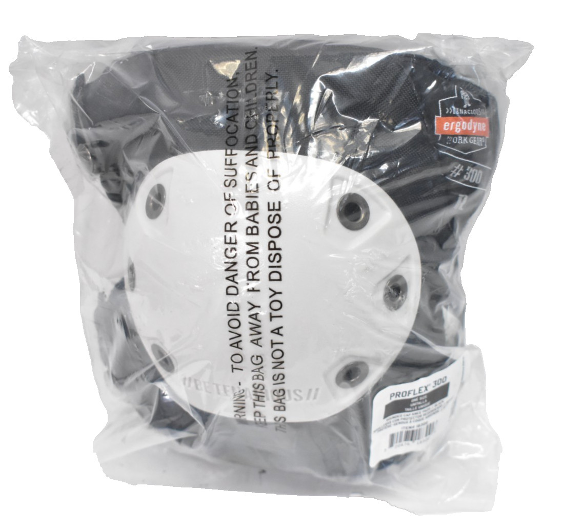 Ergodyne ProFlex 300 Rounded Cap Knee Pads White Cap Buckle Closure 18300