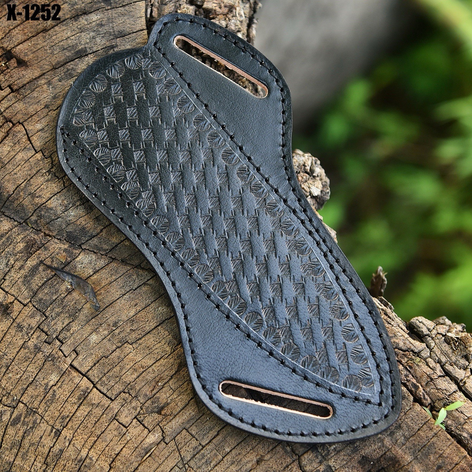Black Fix Blade Knife Leather Sheath Cross Draw Handmade K Ives Holster Case