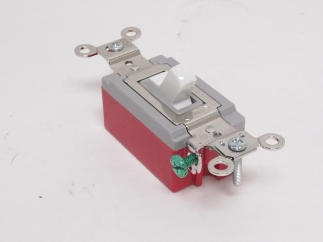 192425 New-No Box; Hubbell HBL1221W Toggle Wall Switch; 20A; 120/277VAC; 1P