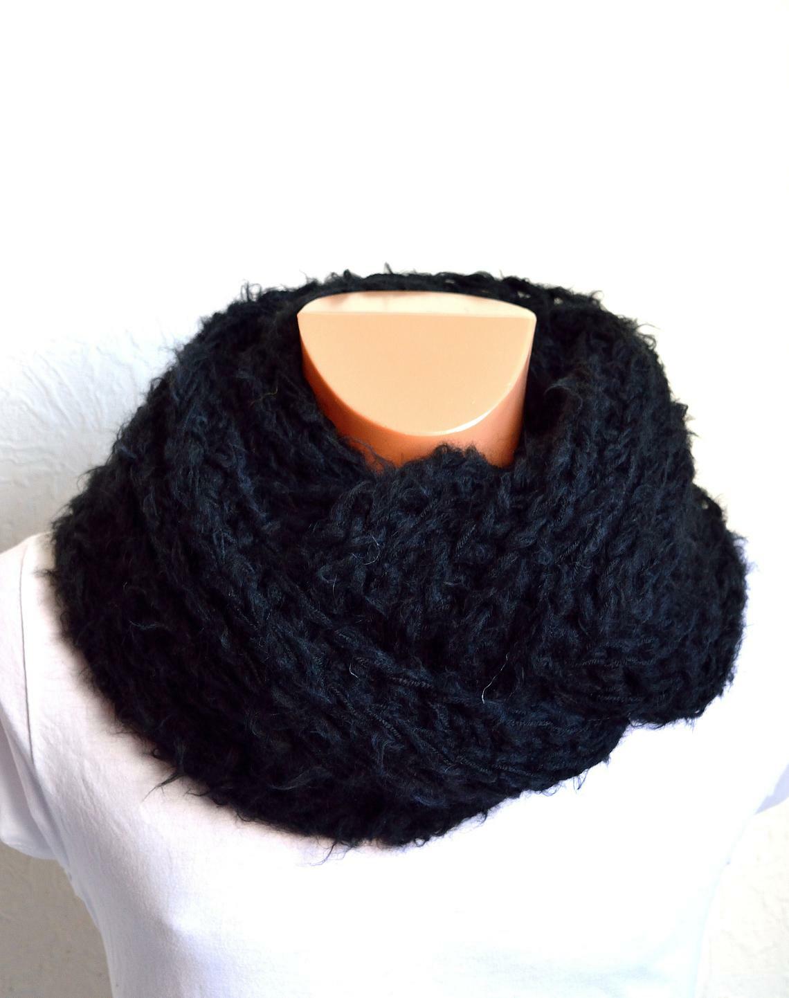 Hand knitted men's alpaca wool snood scarf