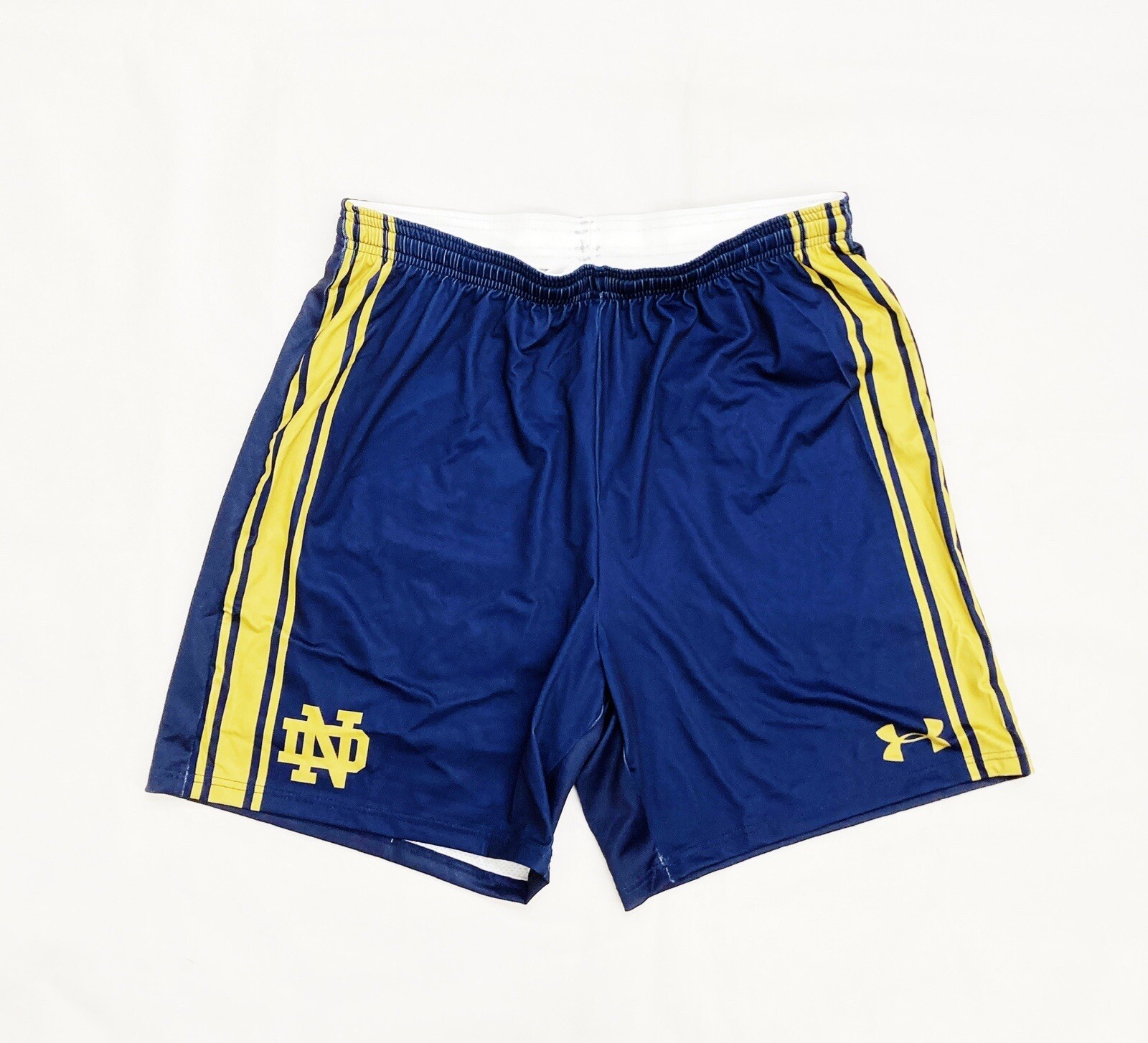 Under Armour Notre Dame Irish ND Soccer 7" Short Men's L Navy Blue Gold UJUSG1