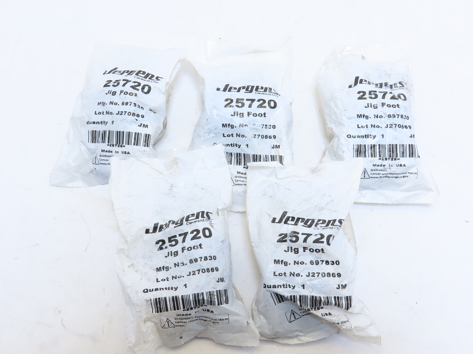 QTY 5 Jergens 25720 1/2-13 Thread 1-5/8" OD 1-3/4" High Jig Foot Black Oxide