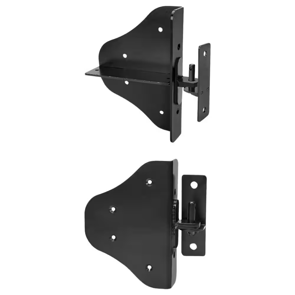 Fence Gate Hardware Kit with Latch and Right Angle Hinges anti Sag Corner Brace