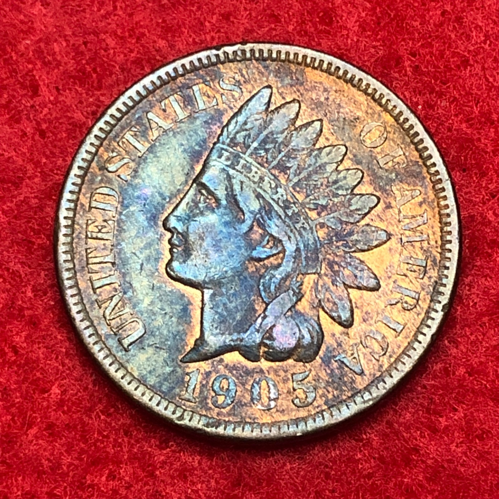 1905 Indian Head Penny Cent Almost Uncirculated (AU) #742