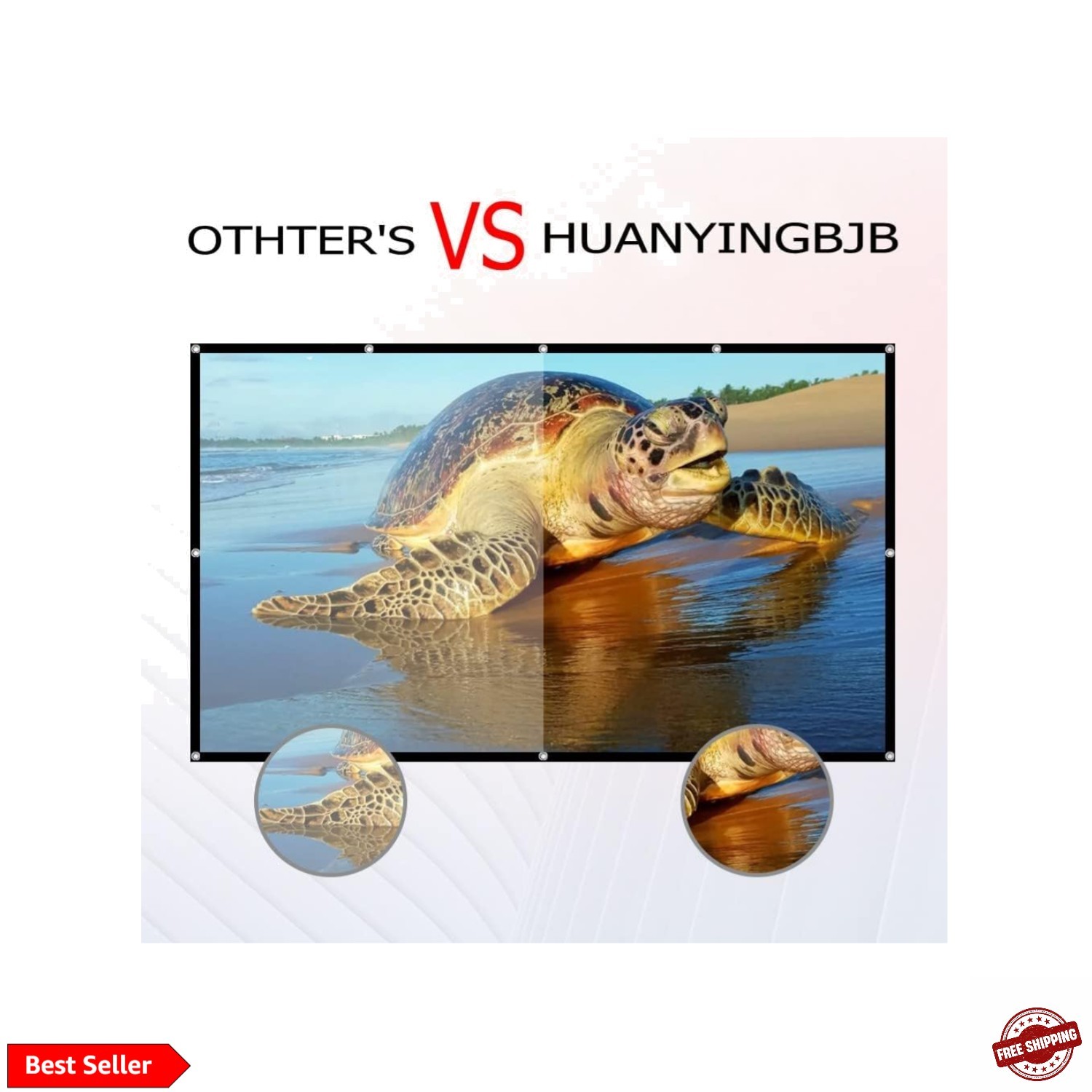 Projector Screen, 4K 16:9 HD Rear Front Projectors Screen Foldable Projection...