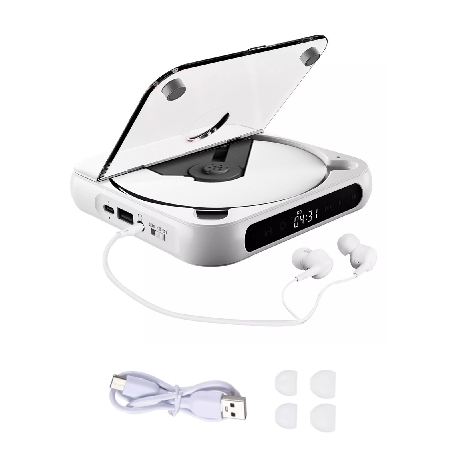High Quality CD Player 5V2A BT 5.3 CD/USB/3.5mm AUX Versatile Functionalities