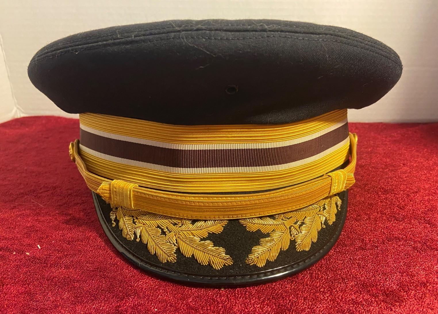 US Army Senior Officers Dress Hat Cap w Gold Bullion Brim Collectible Military🦅