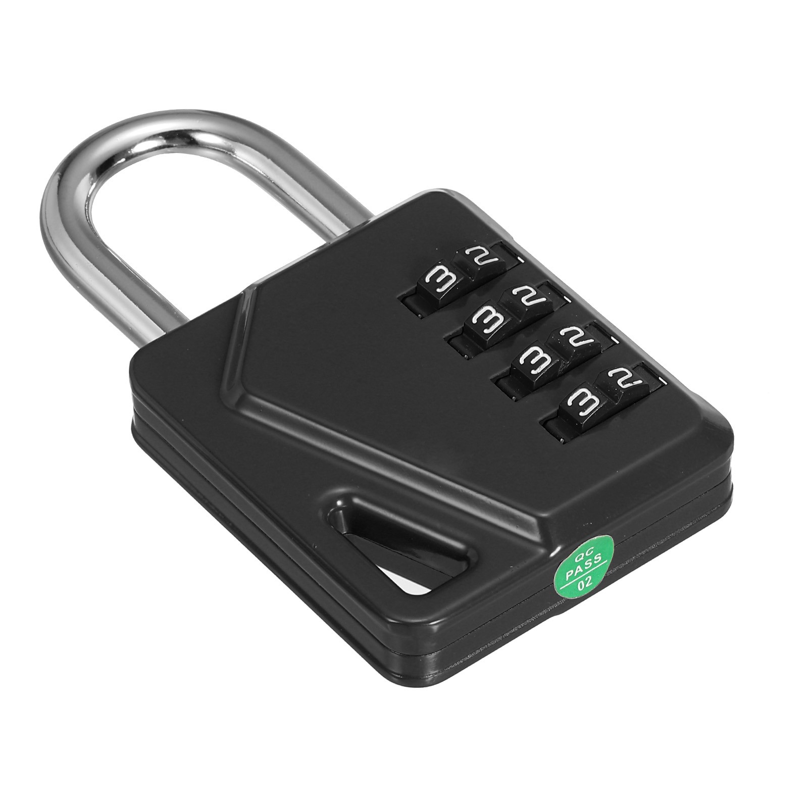 4 Digit Combination Padlock, Zinc Alloy Resettable Combination Lock, Black