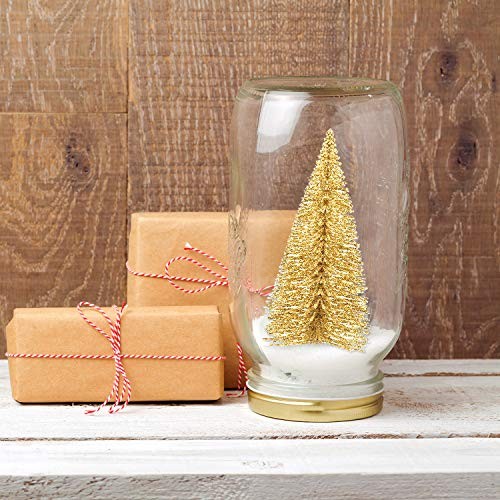 48 Pcs Mini Christmas Trees Bottle Brush Trees Tabletop Model Trees 48Pcs Gold