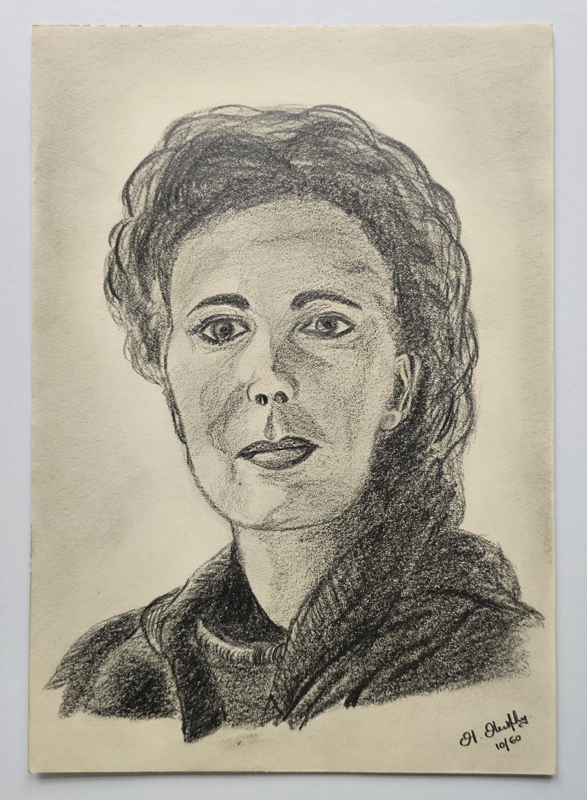 Female Study Portrait - drawing by Michael Murphy, 1960