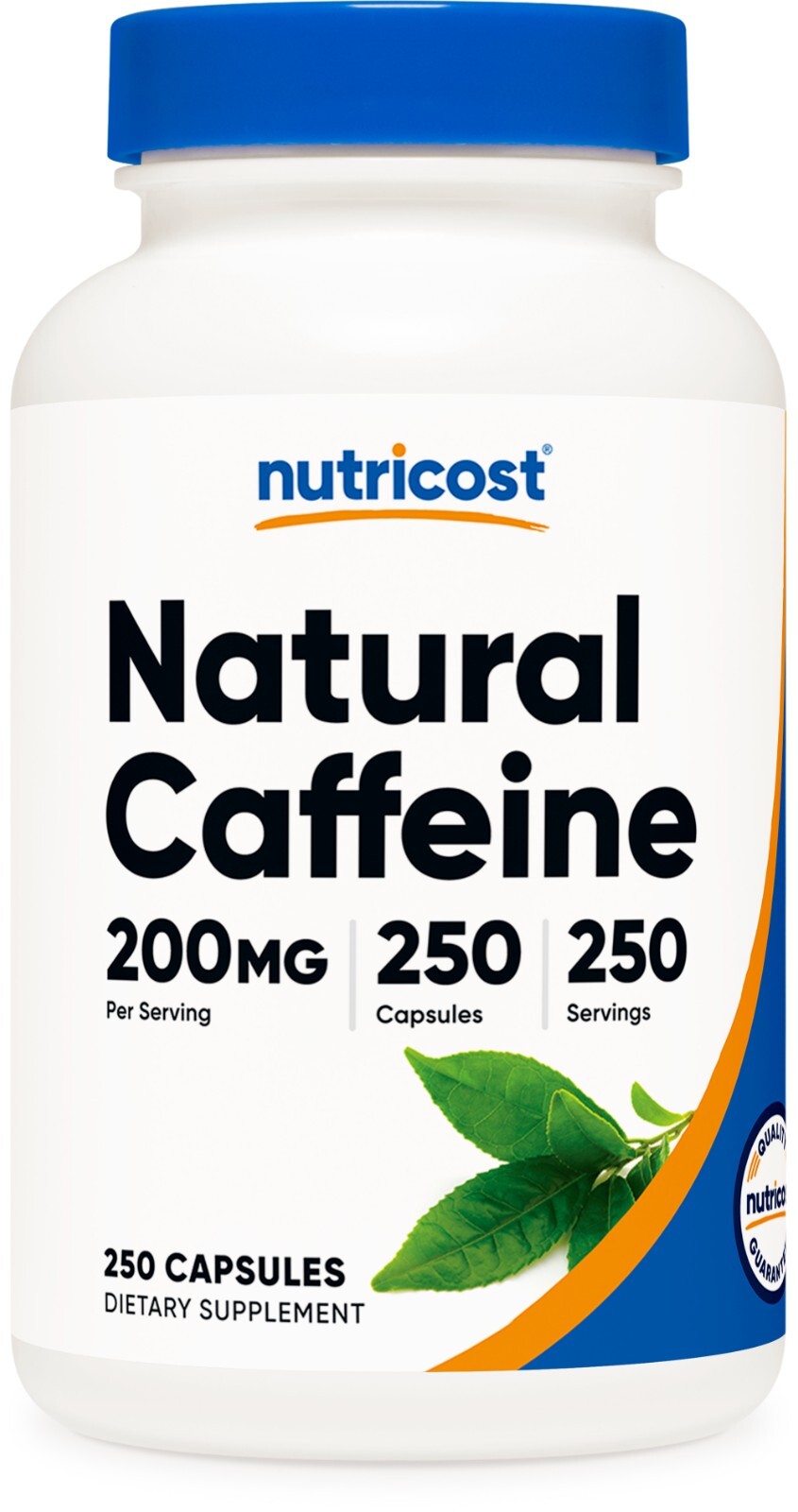 Nutricost Natural Caffeine 200mg, 250 Vegan Capsules - Gluten Free, Non-GMO