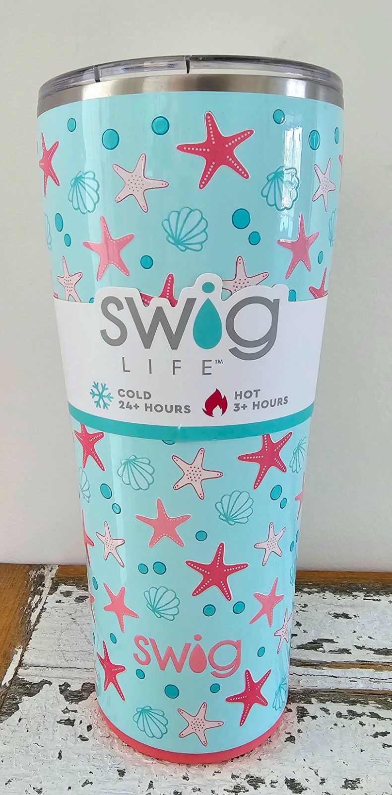Swig Life Starfish 32oz Stainless Steel Travel Tumbler. NWT.