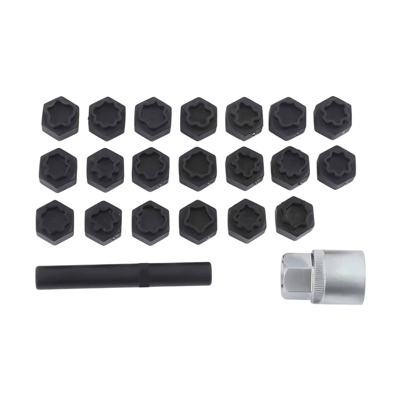 22pcs Universal Wheel Locking Key Socket Wheel Rim Lug Nut Master Removal Tool