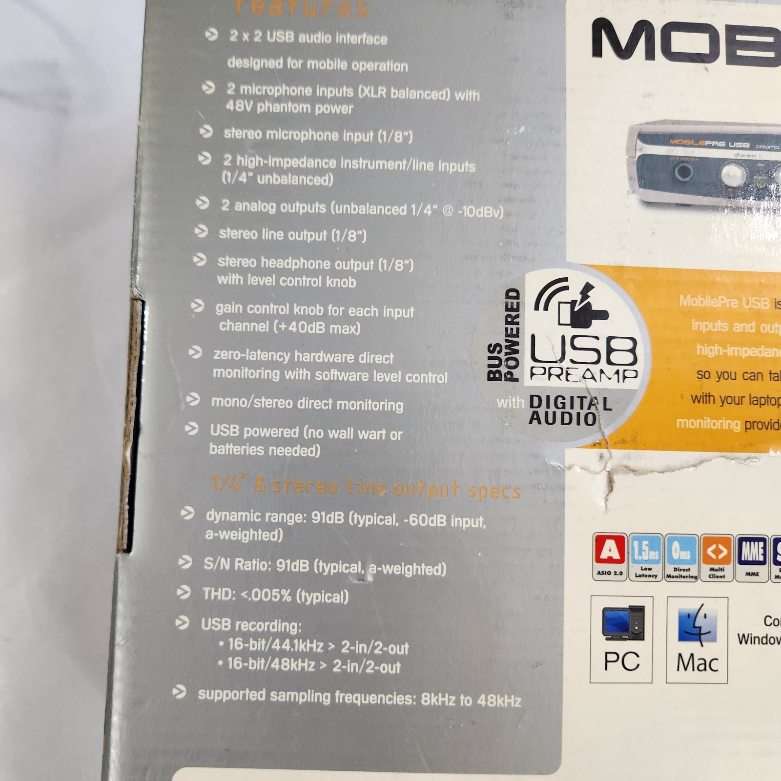 M-Audio MobilePre Digital Recording Interface