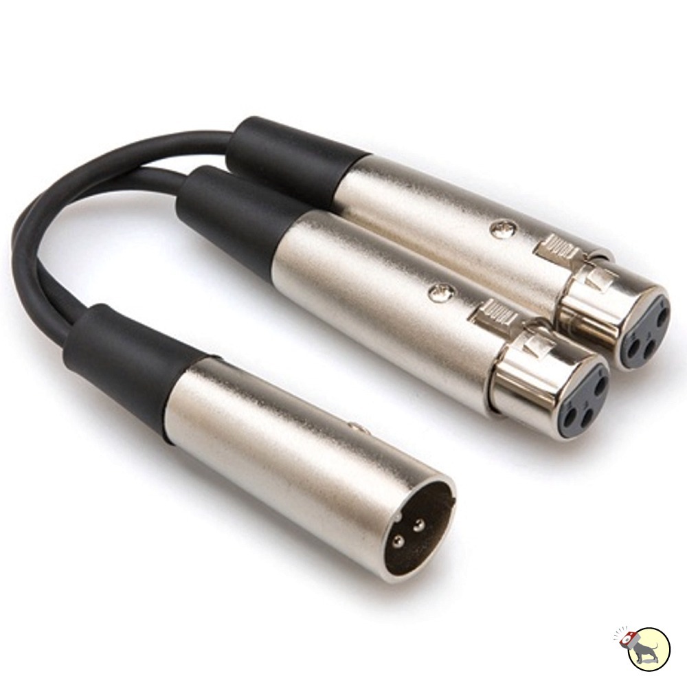 Hosa YXF-119 6" XLR Male Dual XLR Female Splitter Y-Adapter Combiner Cable